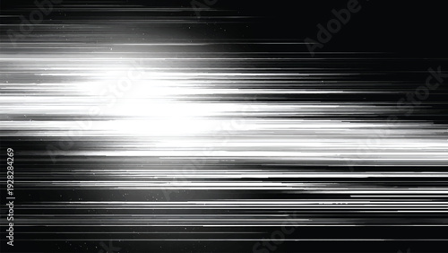 Abstract white glowing light streaks on dark background  dynamic motion effect