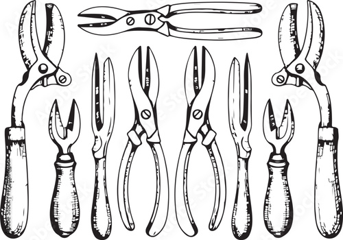 A variety of ornate, vintage-style cutlery including forks, knives, and spoons.