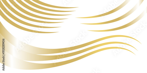 Elegant Golden Wavy Lines Background with Premium Silk Texture on White