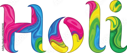 Vibrant Holi celebration illustration with colorful powders and joyful atmosphere