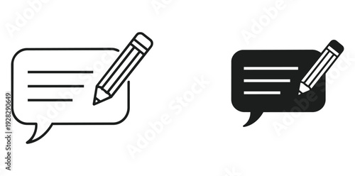 Chat message communication icon set vector icon set editable stroke outline symbol design collection isolated graphic element modern minimal style interface concept vector icon set editable stroke out