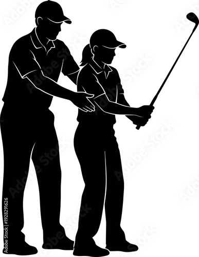 Golf instructor demonstrating proper grip technique to student