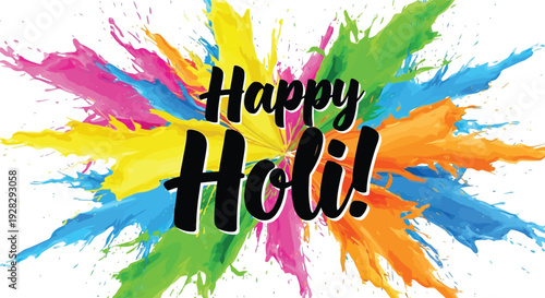 Vibrant Celebration of Holi Festival with Colorful Paints and Joyful Atmosphere