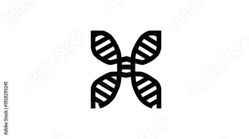 Genetic helix icon representing DNA structure, biotechnology, scientific research, and molecular biology symbol