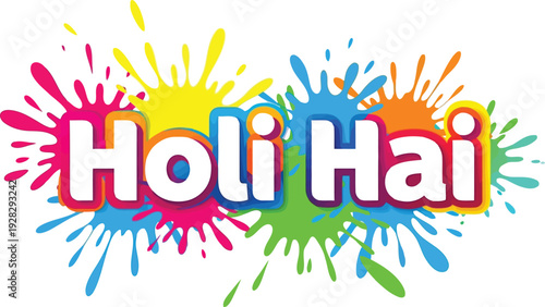 Vibrant Holi celebration with colorful powder splash and joyful atmosphere