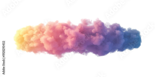 Abstract vibrant gradient smoke cloud with pink orange and blue colors isolated on white background vector illustration graphic design