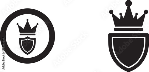 Minimal Crown Shield Vector