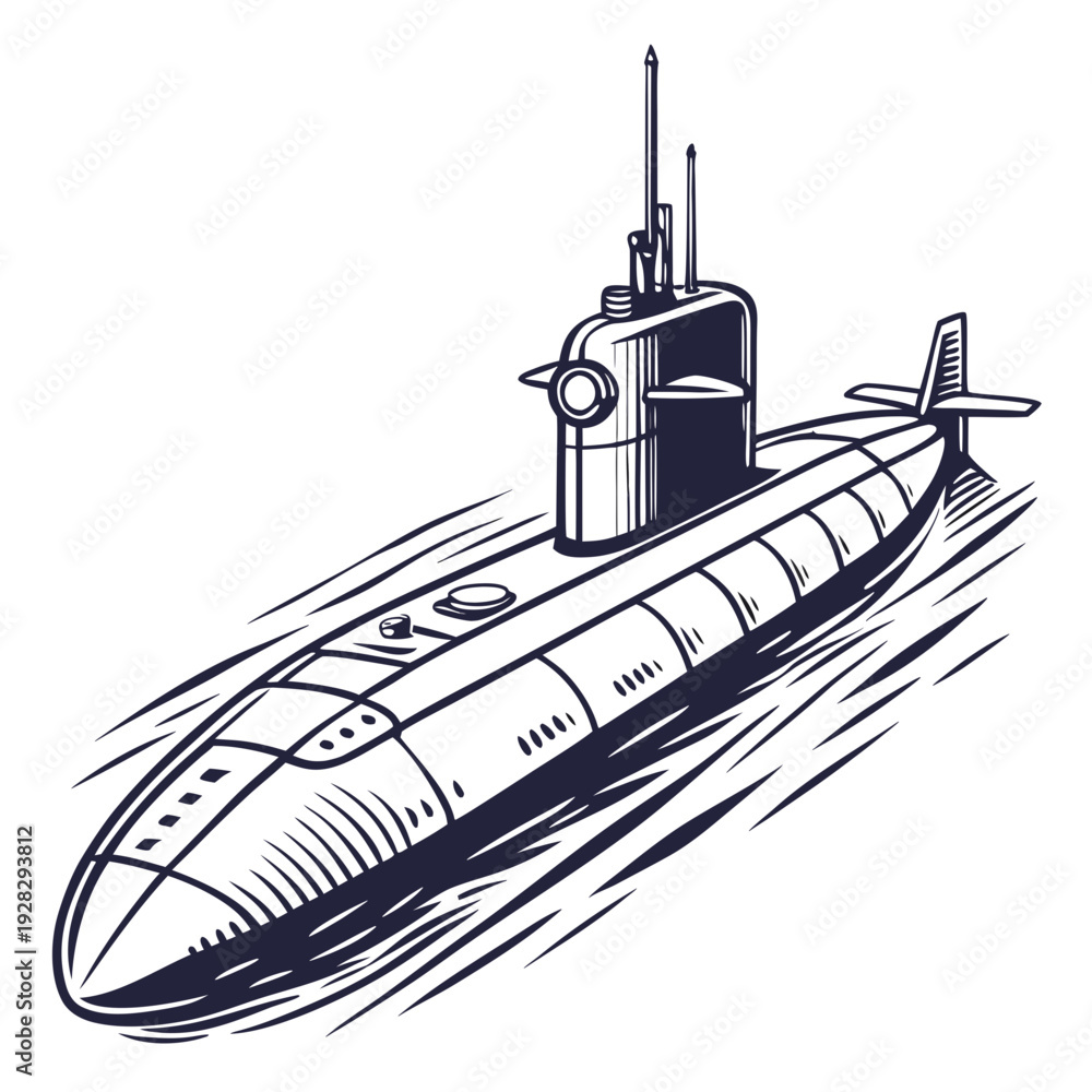 Fototapeta premium Navy submarine defense military naval