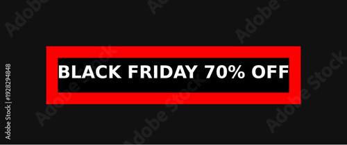 Black Friday 70 Percent Off Sale Banner Red and Black Design
