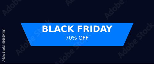 Black Friday 70 Percent Off Blue Sale Banner