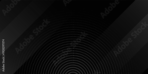 Abstract dark black Geometric banner design background. Subtle pattern. Digital polka. Dots gradation.