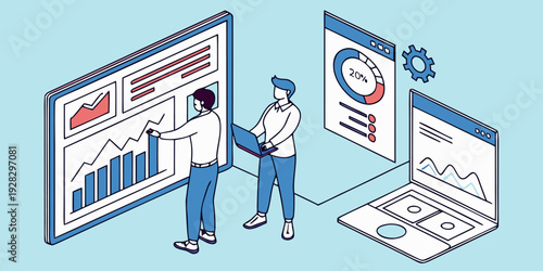 Business executive analyzing marketing, finance, sales KPIs, human resources metrics, ISO compliance standards, and quality control dashboards digitally.