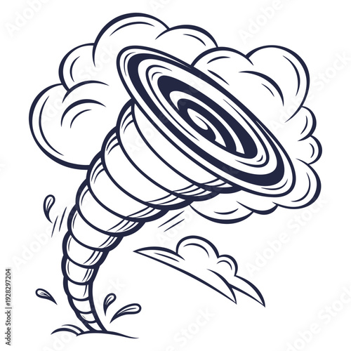 Navy blue of a rotating storm tornado swirling