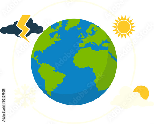 World meteorological day illustration. Weather, climate, forecast vector isolated.