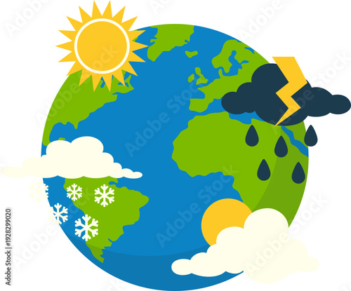 World meteorological day illustration. Weather, climate, forecast vector isolated.
