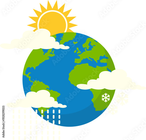 World meteorological day illustration. Weather, climate, forecast vector isolated.
