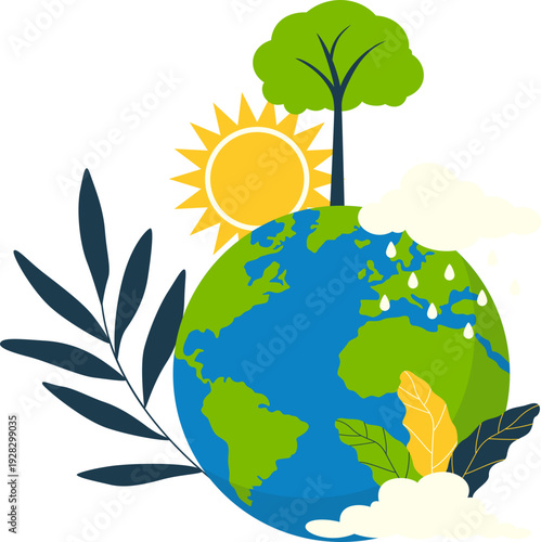 World meteorological day illustration. Weather, climate, forecast vector isolated.