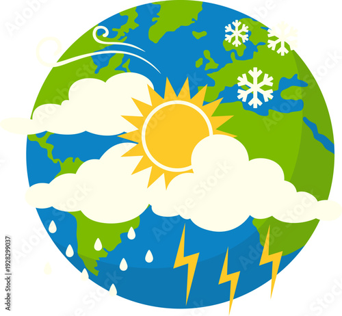 World meteorological day illustration. Weather, climate, forecast vector isolated.