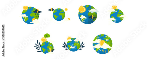 World meteorological day illustration. Weather, climate, forecast vector isolated.