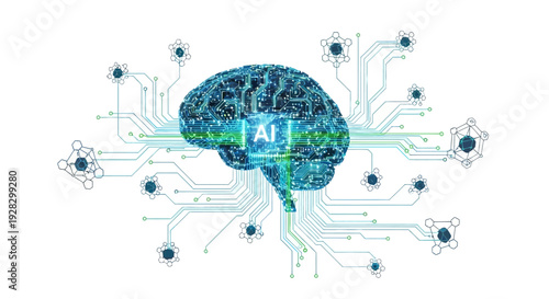 Artificial intelligence brain circuit vector
