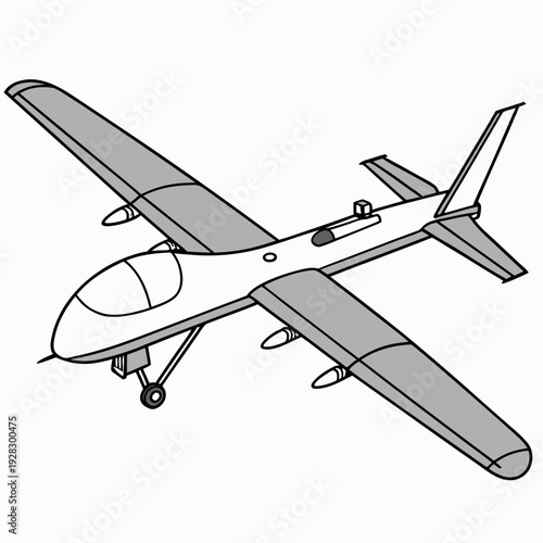 Gray and white of unmanned aerial vehicle drone aircraft