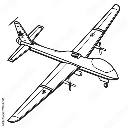 Of unmanned aerial vehicle with star on tail drone