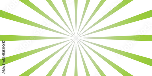 Dynamic green and white radial burst background with radiating lines creating a sense of energy and movement, ideal for graphic design and advertising