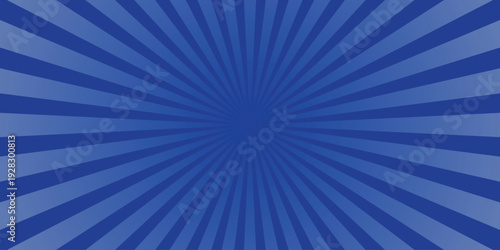 Vibrant blue radial burst background with sunburst effect and radiating lines creating a dynamic energetic pattern for graphic design