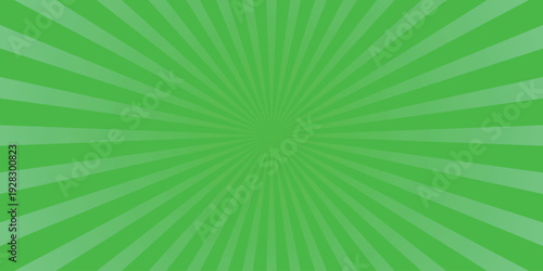 Vibrant green sunburst background with radiating lines and subtle gradient for dynamic graphic design and abstract concepts