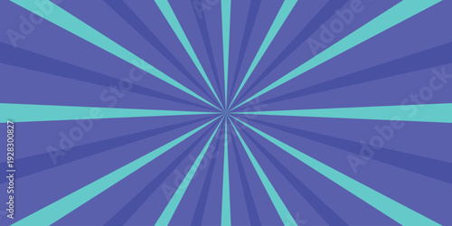 Vibrant Teal and Purple Sunburst Radial Pattern Background Abstract Geometric Rays Bursting Outward From Center