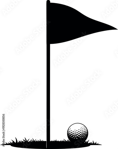 Golf ball sitting near flagstick on grassy course