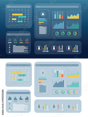 Modern Business Analytics Dashboard UI Kit with Charts Graphs and Data Visualization