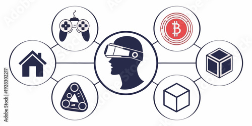 Diverse icons representing various aspects of life and technology Vector