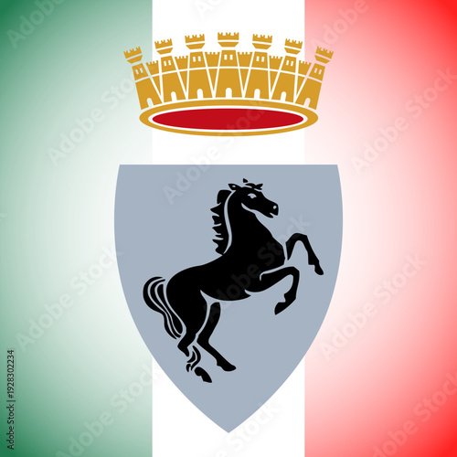 Arezzo, Italy, coat of arms of the city, vector illustration