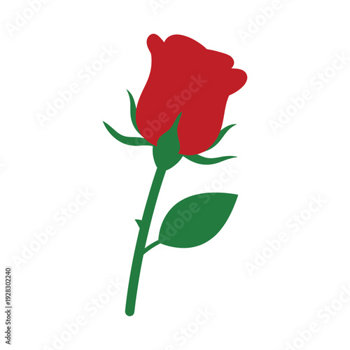 Simple Red Rose Vector Illustration For Valentines Day And Love Concepts Isolated On Transparent Background