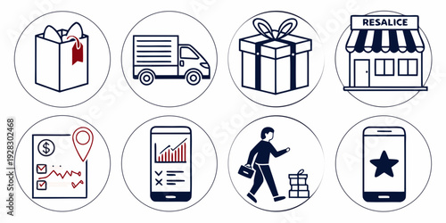 A diverse collection of icons representing various activities and services Vector