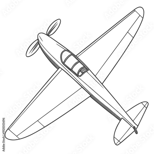 Vintage monoplane aircraft line airplane vintage aircraft