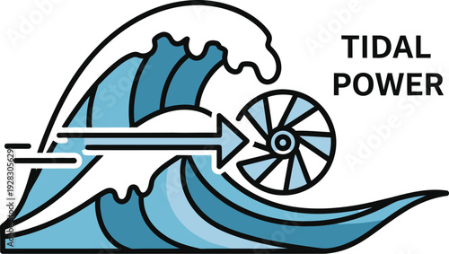 Tidal power wave energy logo