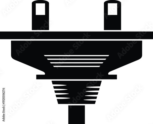 Electric plug icon vector illustration, black power connector silhouette symbol, simple flat electrical outlet sign isolated background