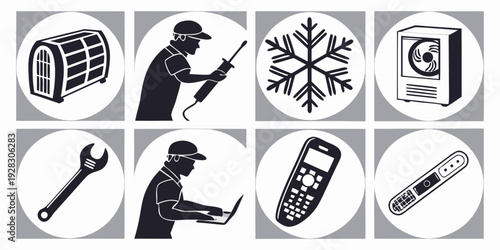 Assorted icons representing various activities and objects Vector