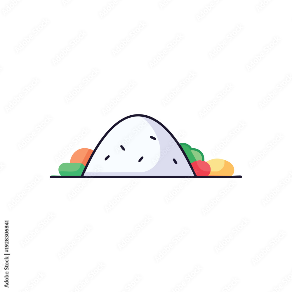 Fototapeta premium Simple Illustration of Watermelon on Ground