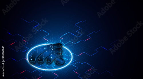 Abstract wifi symbol. Concept of communication technology, internet signal or wireless connection.