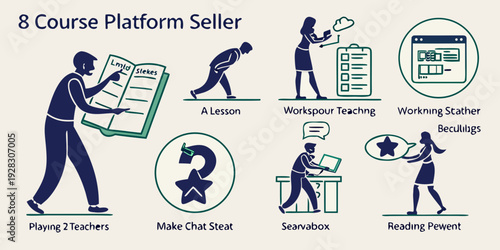 Illustrations of various activities and hobbies for personal growth and development Vector