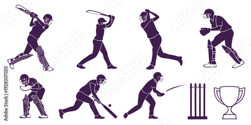 A sequence of illustrations depicting a person performing various exercises Vector