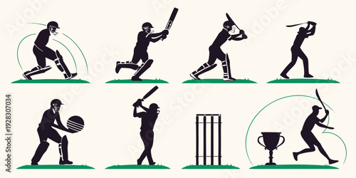A series of illustrations depicting various exercises and activities Vector