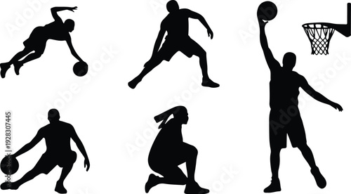 Basketball March Madness Typography Silhouette Set