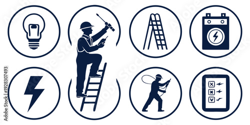 A collection of icons representing various tools and utilities for everyday use Vector