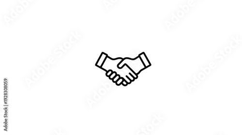 Handshake Icon Vector. Outline symbol for business agreement, partnership, deal, collaboration, and trust. Minimalist illustration.