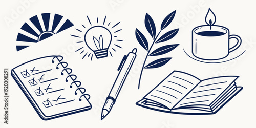 A collection of various art supplies including brushes, paints, and a palette. Vector