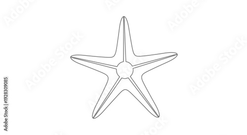 Simple Line Art Drawing of a Starfish.